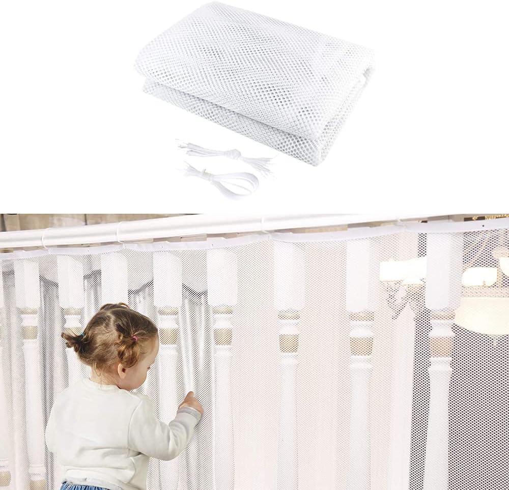 Treppenschutznetz, Babyschutznetz, Balkonschutznetz, Schutznetz – Weiß – 79 Cm X 3 M