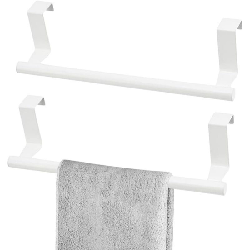 Handtuchhalter Für Die Tür, Kein Bohren Erforderlich, Für Küche, Bad Und Kleiderschrank, 23 Cm, 2 Stück (weiß)