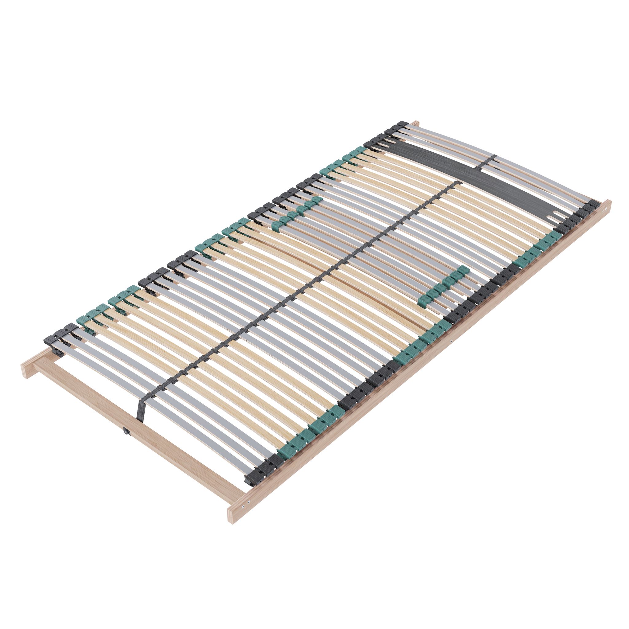 Lattenrost Premium Strong 100x200 Cm - Extra Stabiler Premium Lattenrost Bis 200 Kg Belastbar, 42 Leisten, 7 Zonen Lattenrost Aus Buche Und Verstärkter Birke, Festes Kopfteil, Made In Germany