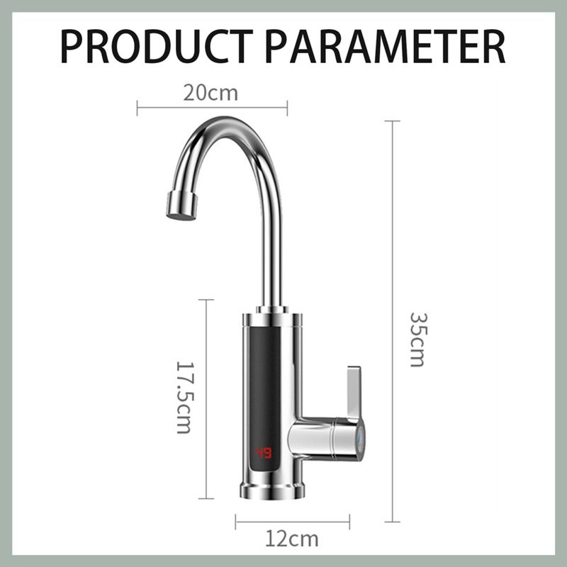 Elektrischer Küchenwasserhahn Aus Edelstahl 304 Mit Led-anzeige, Heizt In 3 Sekunden Schnell Auf, Silberfarben, Für Die Untertischmontage (eu-, Au- Und Ca-standards).