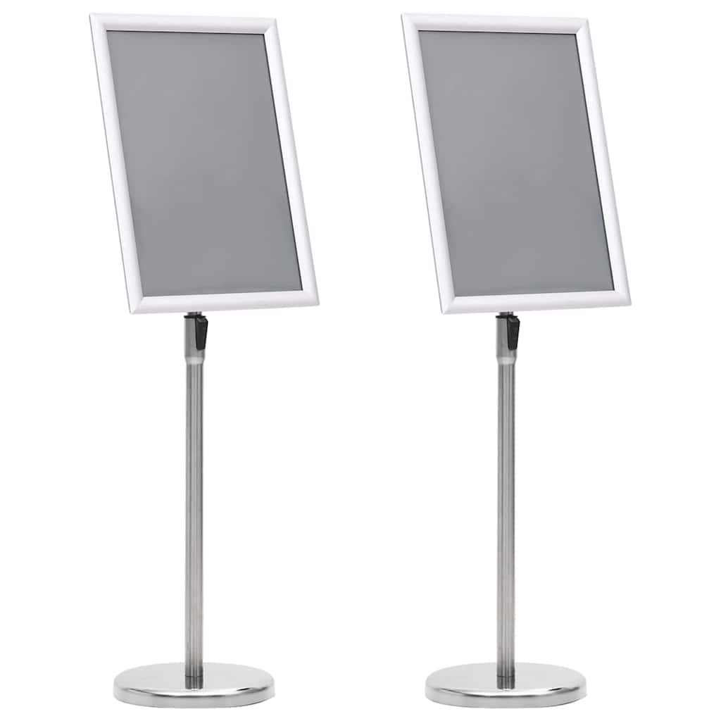 Vidaxl Plakatständer 2 Pcs Silber 45 X 32,7 X 108 Cm Aluminium