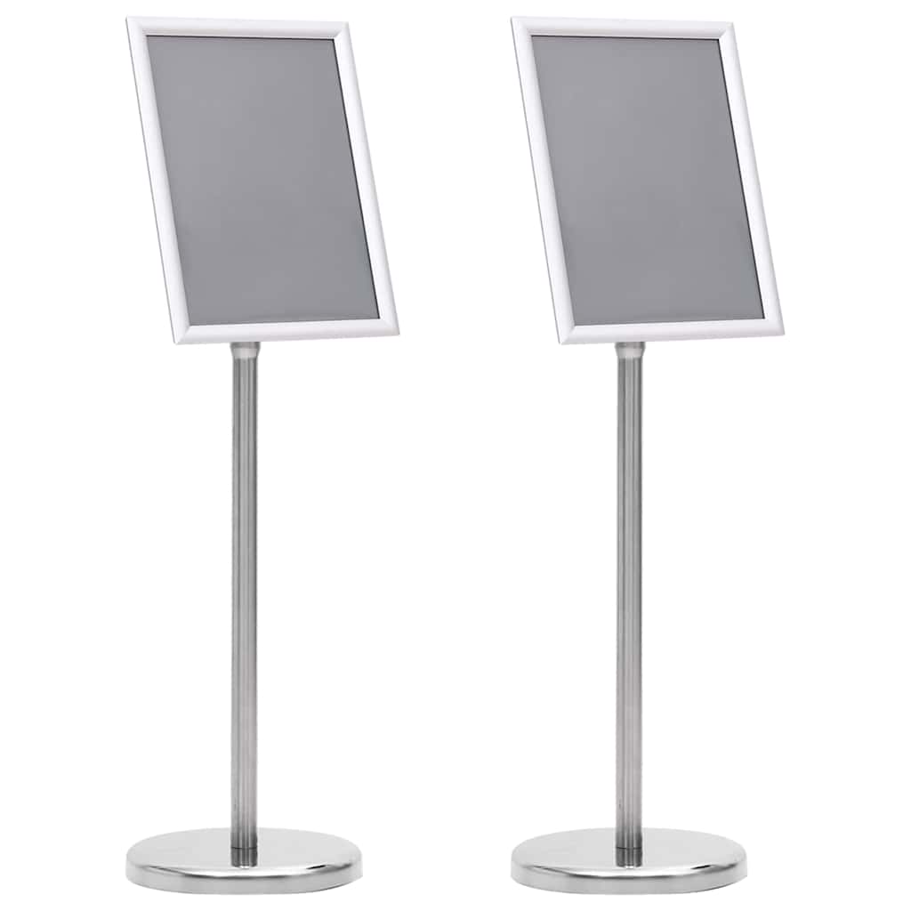 Vidaxl Plakatständer 2 Pcs Silber 32,7 X 24 X 108 Cm Aluminium