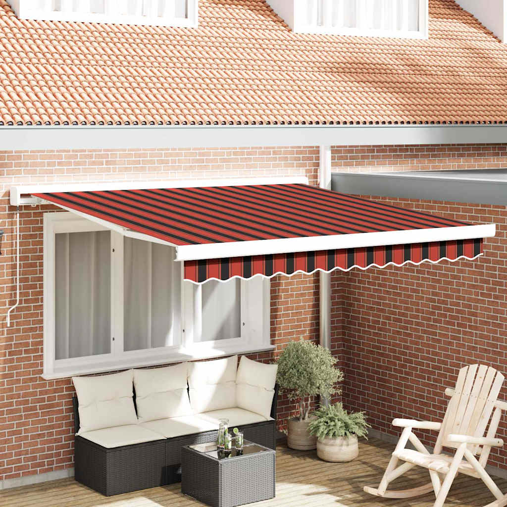 Vidaxl Auvent Rétractable Rouge Et Noir 300 X 250 Cm