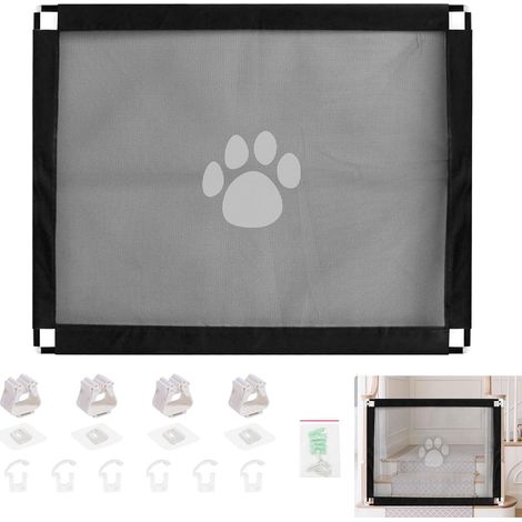Treppenschutzgitter: 100 × 80 Cm. Sicherheitsgitter Für Haustiere Ohne Bohren, Hundetreppenschutzgitter, Für Türrahmen, Treppen, Flure, Schwarz.