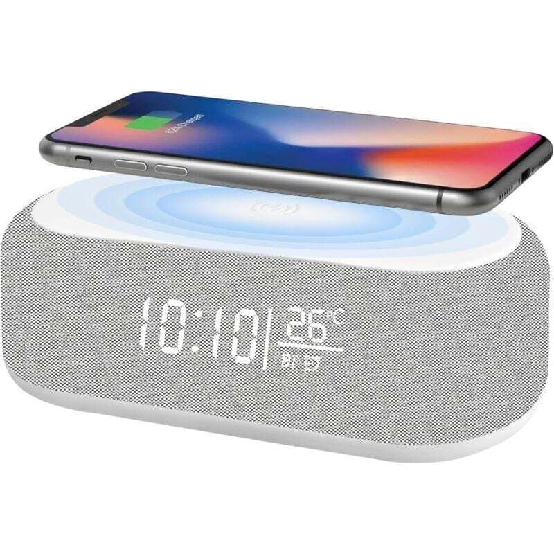 Digitaler Wecker, Bluetooth-audiowecker Mit 9 Nachtlichtfarben, Bluetooth-lautsprecher, Kabelloses Ladegerät Für Iphone/samsung, Temperaturanzeige, Led-bildschirm Mit Einstellbarer Helligkeit