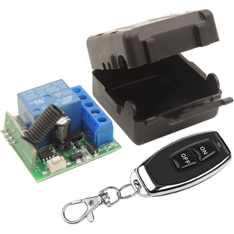 Universeller 433-mhz-funkfernbedienungsschalter, 12 V Dc, 1-kanal-rf-relaisempfängermodul Mit 1 Sender, Ev1527, Code-lernfunktion, Diy-fernbedienung
