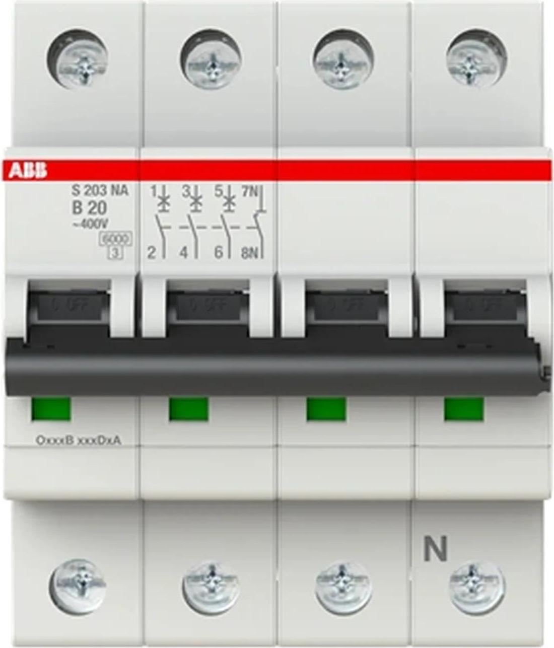 Leistungsschalter Abb S203-b20na 20a 3-polig Neutralleiter