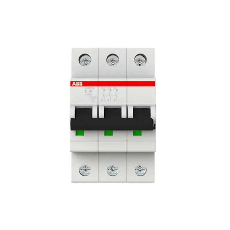 [neuwertig] B-ware Abb Leitungsschutzschalter Sicherungsautomat S203 M C10 3polig Stromkreis Ac/dc