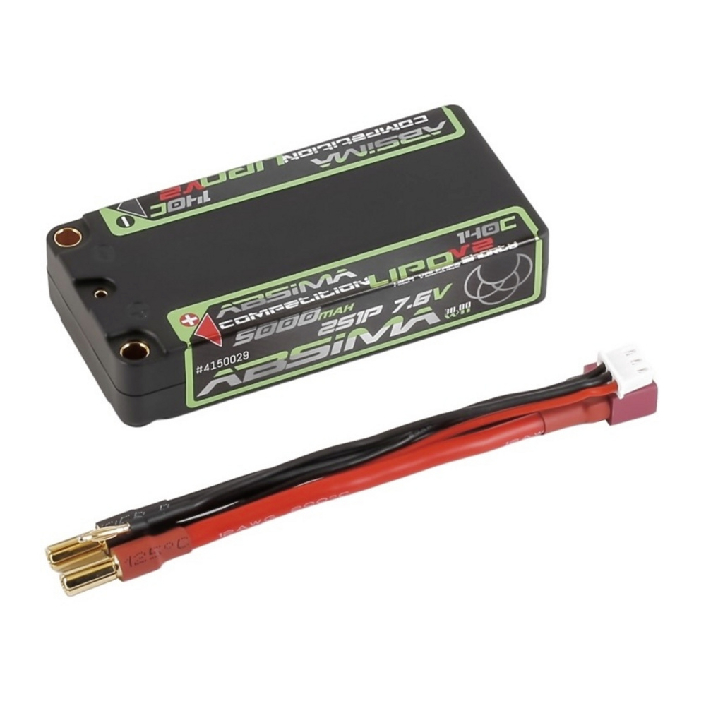 Absima Modellbau-akkupack (hv Lipo) 7.6 V 5000 Mah Shorty Hardcase 5 Mm Buchse, 5 Mm Gold