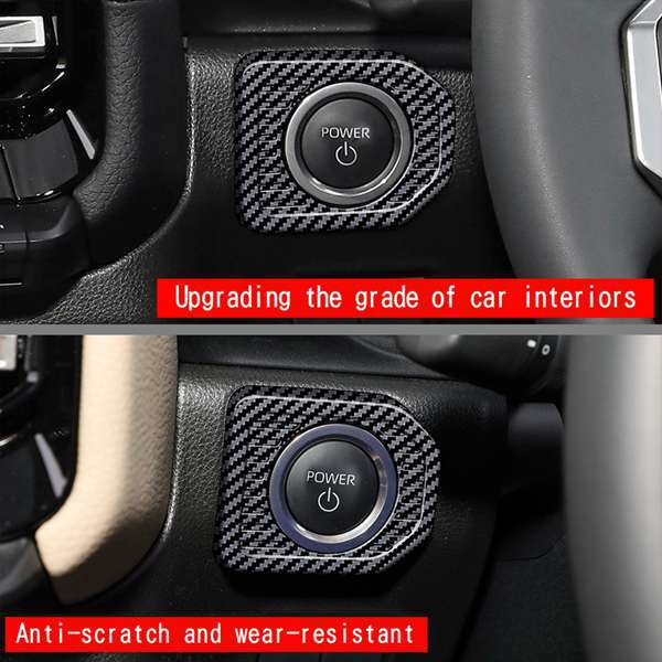 1 Farbe: Kohlefaserstruktur Material: Abs Dekorativer Rahmen Für Den Start-/stopp-zündschalter (ein-knopf-schalter) Für Automotoren.