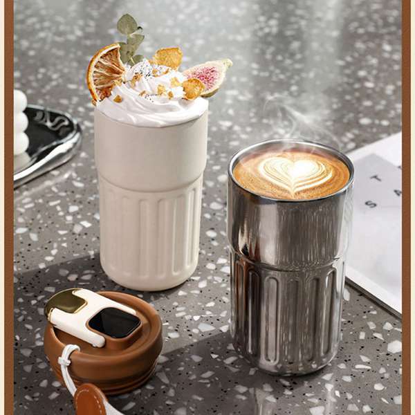 1 Farbe: Mattblau Material: Edelstahl Nahtlose Kaffeemaschine Aus Edelstahl 316 Mit 450 Ml Fassungsvermögen.