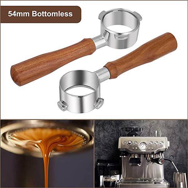 1 Set Kaffeetamper Aus Holz (holzfarbe + Silberholz + Edelstahl), Zubehör Für Kaffeemaschinen, Kaffeespender Aus Platinfarbenem Edelstahl