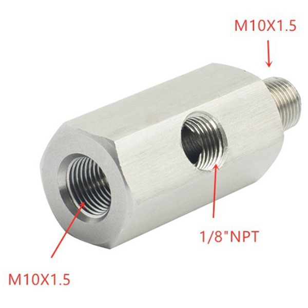 1 Silberner Edelstahl-anschluss Für Hydraulische Drucksensoren Im Automobilbereich, 1/8 Npt-t-stück Für Hydraulische Drucksensoren Auf Np