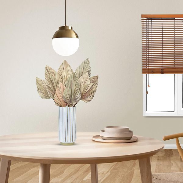 12 Farben: Holzfarbe. Materialien: Getrocknete Palmblätter, Fächerblätter, Blumen, Bohème-stil.
