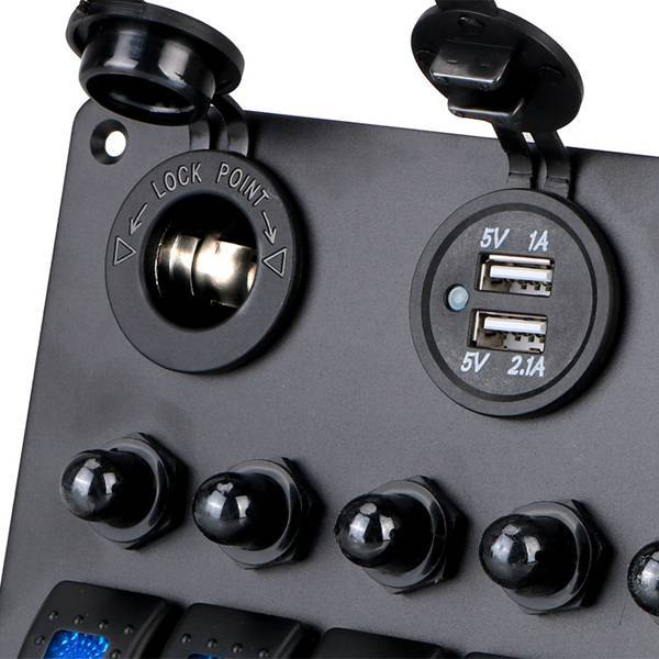 12v/24v Dual-usb-bedienfeld Mit 6 Gruppen, Kippschalter, Voltmeter, Wohnmobil-/boots-stromkreis, Led-leistungsschalter