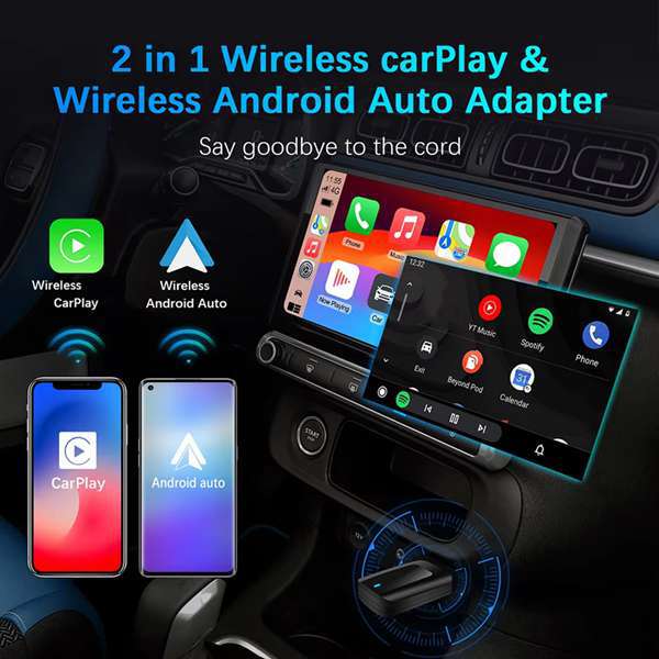 2-in-1 Apple/android Auto Carplay Wireless Box – Original-adapter Von Kabelgebunden Auf Kabellos