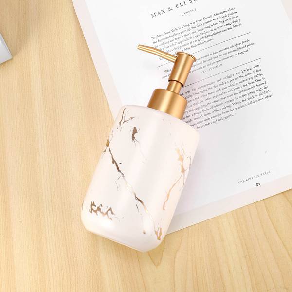 300-ml-flasche Aus Mattweißer Keramik Im Minimalistischen Nordischen Stil, Für Handdesinfektionsmittel, Shampoo Oder Duschgel.