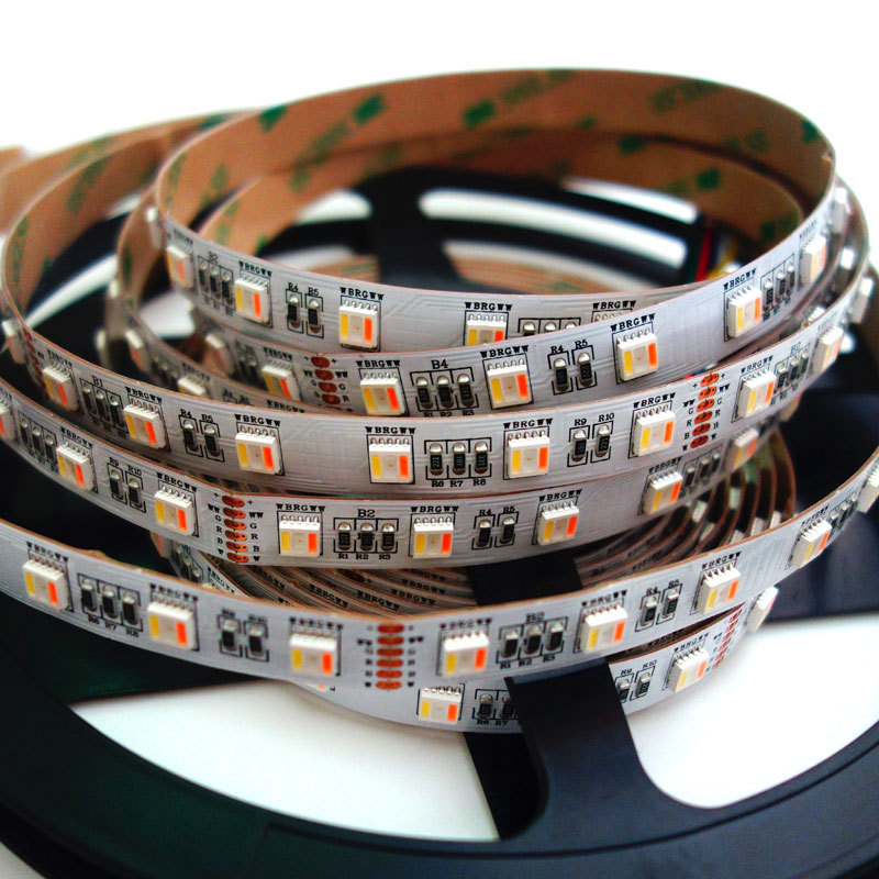 5-in-1 Led-lichtleiste Mit 5 Chips, 5050, 60 Leds/meter, 12v/24v, Flexible Lichtleiste, 12 Mm Breit.