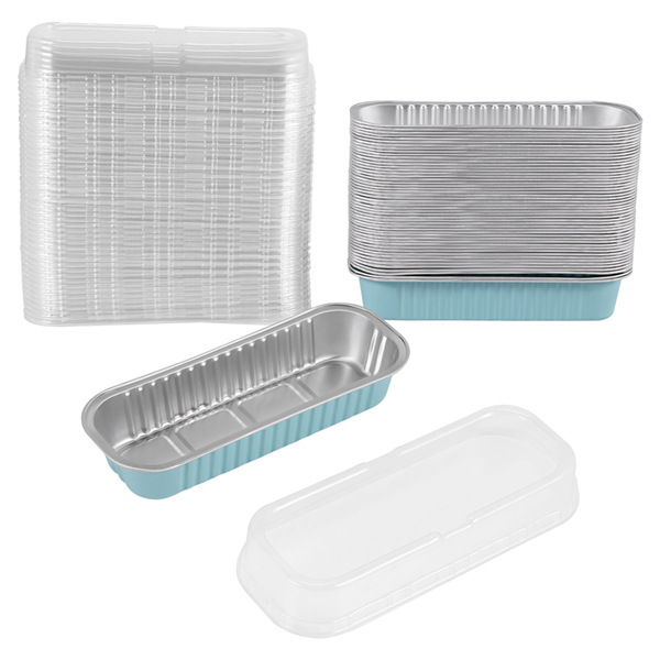 50 Rechteckige Aluminium-kuchenboxen (je 200 Ml) Mit Deckel, Geeignet Zum Backen Von Käse Und Durian Und Hitzebeständig.