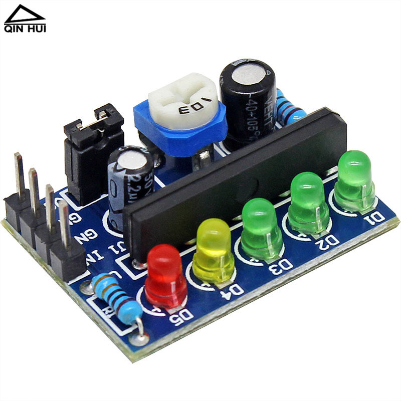 5v/12v Pegelanzeige-schaltungsmodul Mit 5 Leds Zur Anzeige Des Leistungspegels Für Audio-/musikmelodien.