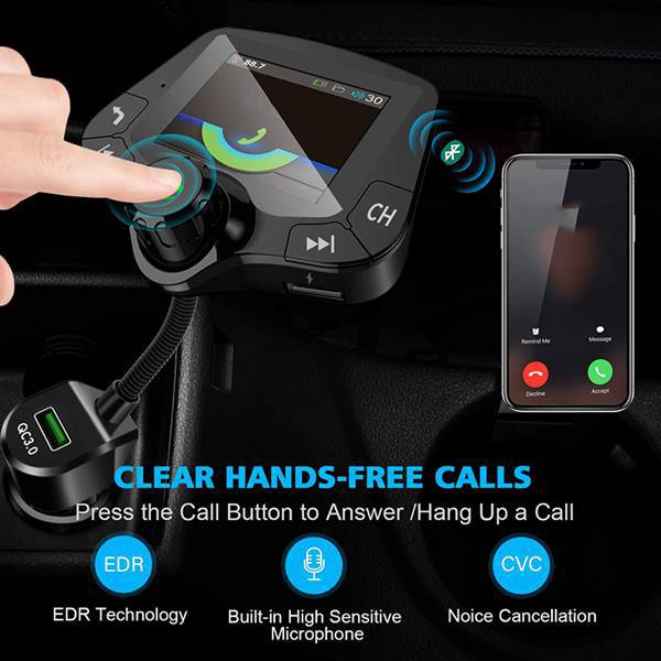 Auto-mp3-player Mit Großem Bildschirm Zur Anzeige Von Liedtexten Und Songtiteln Wiedergabe Von G24-karten/usb-sticks Qc3.0-schnelllade-autoladegerät Bluetooth-freisprecheinrichtung.