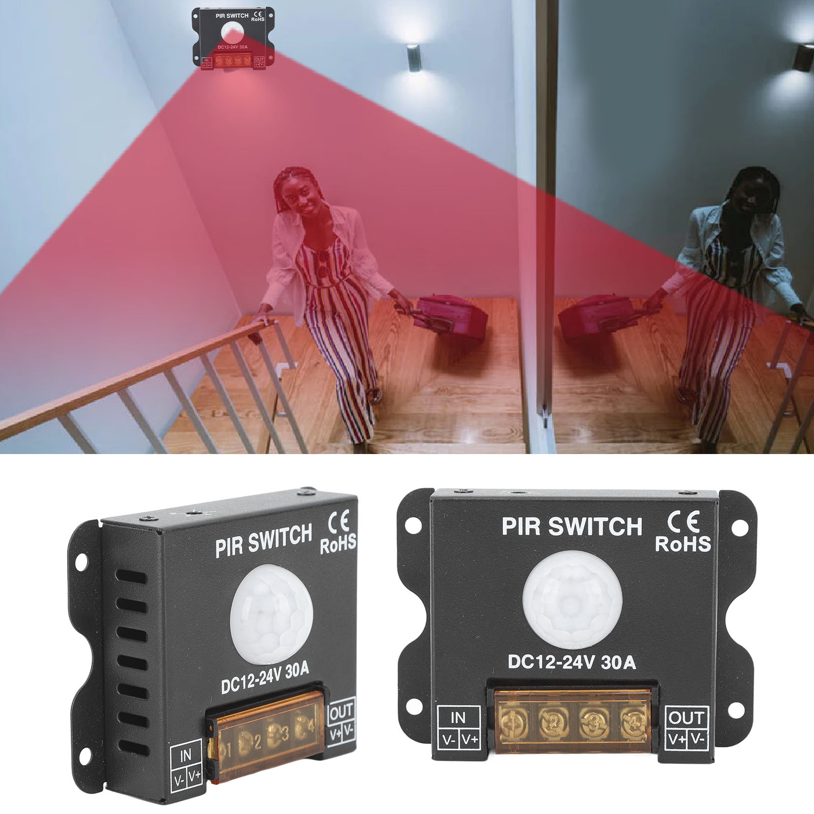 Dc12-24v 30a Led-infrarotsensorschalter Für Monochrome Led-streifen Mit Anwesenheitserkennung