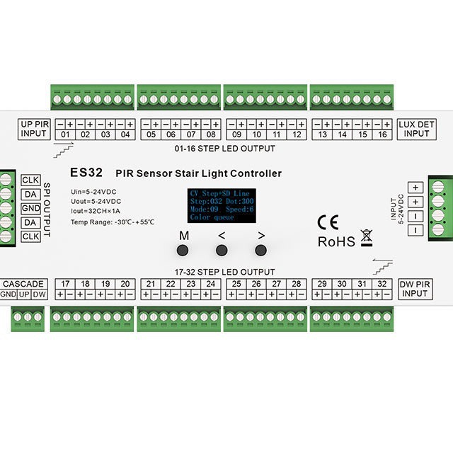 Es32 5-24v Led-streifen-controller Mit Personenerkennungsschalter Für Treppenbeleuchtung