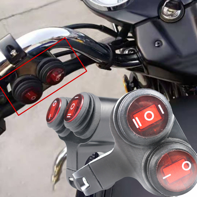 Kombinationsschalter Aus Aluminiumlegierung Für Motorräder Mit Warnblinkanlage, Modifiziertem Wasserdichten Schalter Und Kontrollleuchte.