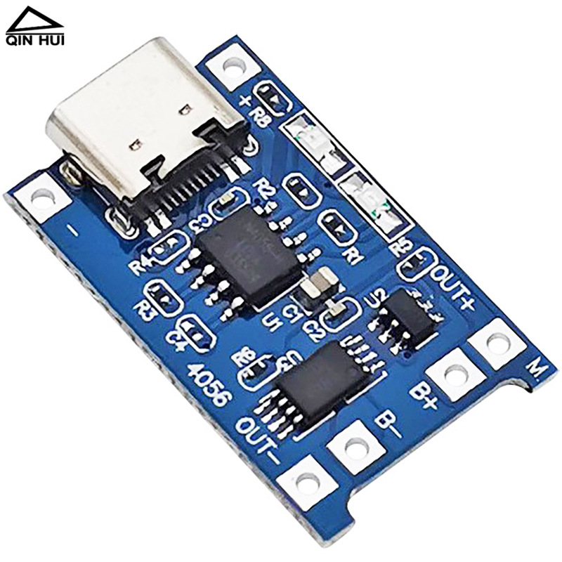Ladeplatine Mit Usb-typ-c-schnittstelle, Doppeltem Überstromschutzmodul Für Lithiumbatterien (1 A), 4,2 V