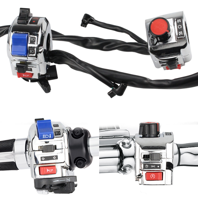 Modifikationsteile Für Das Motorrad Storm Cruiser 150: Schaltereinheit, Linker Und Rechter Lenker, Scheinwerfer Und Not-aus-schalter.