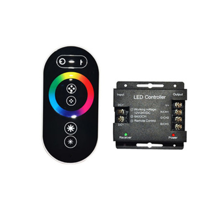 Rgb-farb-touch-controller Mit 6 Tasten, Metallgehäuse, Konstantspannung, Siebenfarben-led, Kreisförmiger Touchscreen, Fcc-konform