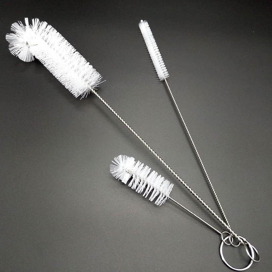 Reinigungsbürsten-set Für Reagenzgläser (3-teilig): Edelstahlbürste Für Reagenzgläser, Nylonbürste, Becherbürste, Weiche Spiralbürste, Teeservicebürste