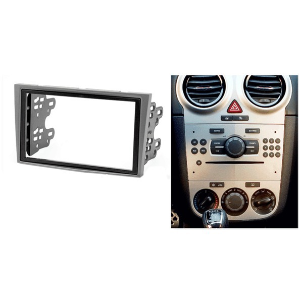 Satz Schwarzer + Silberner Abs-autoradio-dvd-navigations-audio-modifikationsrahmen Und Halterung, Geeignet Für Die Verwendung Mit 2 Discs