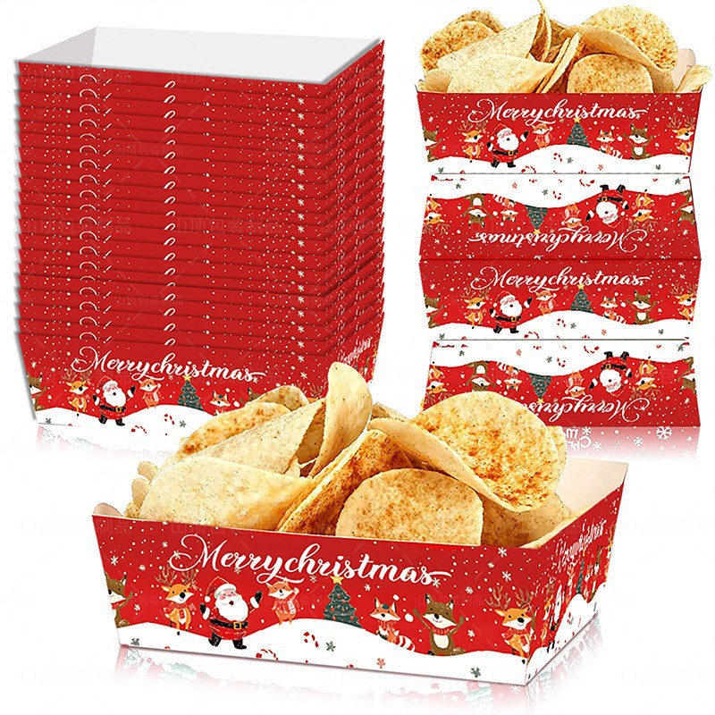 Weihnachtstabletts Im 20er-pack, Sehr Beliebt In Der Weihnachtszeit. Einwegtabletts Aus Papier.