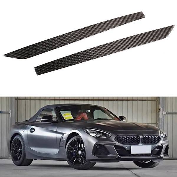 Zwei Zierleisten Aus Echtem Carbon Mit Soft-touch-oberfläche Für Die Mittelkonsole, Den Schalthebel Und Die Seitenverkleidung Der Bmw Z4 Modelle Von 2017-2020.