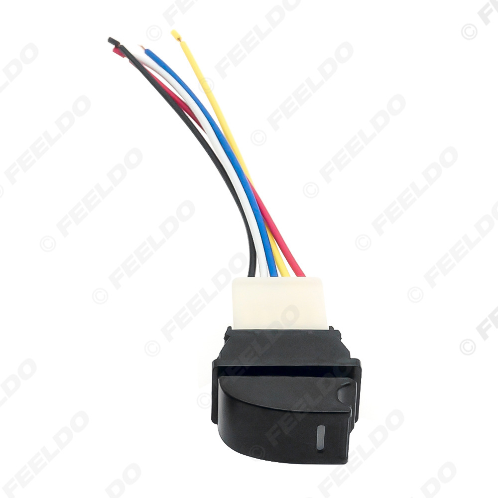 Elektrischer Fensterheberschalter Für Kraftfahrzeuge Mit Kabelbaum, 12v/24v 20a, 5-poliger Hakenschalter, Blaue Kontrollleuchte.