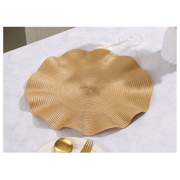 Erhältlich In 3 Farben: Gold. Material: Pvc. Rundes Und Gewelltes Platzset/küchenmatte (abbildung Zeigt Das Tatsächliche Produkt).