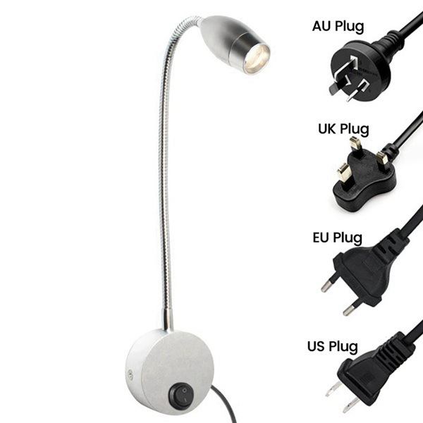 1 Set. Farbe: Silber. Material: Aluminium Und Eisen. Flexibler Led-wandstrahler (100–240 V, Us-standards).