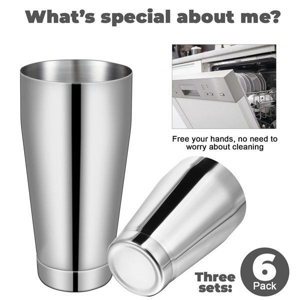 3er-set Farbe: Silber Material: Edelstahl Boston-cocktailshaker Aus Edelstahl