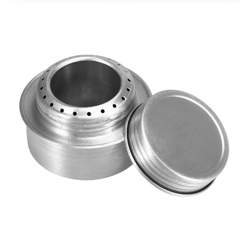 Ultraleichter Spirituskocher Aus Silberfarbenem Aluminium Mit Luftdichtem 100-ml-deckel, Ideal Zum Campen, Feuermachen, Zur Wärmekonzentration, Für Kochherde Zu Hause Und Zum Kochen Im Freien.