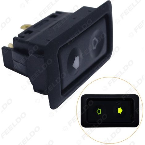Universeller 6-poliger 12v/24v-schalter Für Elektrische Fensterheber Im Auto, Fensterheberschalter Im Auto, Grüne Kontrollleuchte.