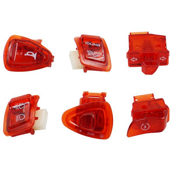1 Set. Farbe: Rot. Material: Kunststoff. Motorrad-schalterknopf-set. Schalter Für Start, Scheinwerfer Und Hupe.