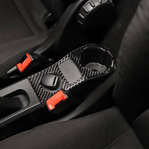 1 Auto-becherhalter Mit Carbonfaser-textur, Zentraler Wasserbecherhalter, Dekorativer Rahmen, Aufkleber Für Ladeschalter