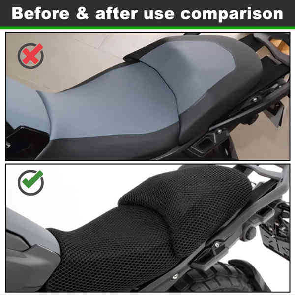 1 Farbe: Schwarz Material: Netzgewebe Motorradsitzbezug, Sitzkissen, Hitzeschutzbezug, Motorradzubehör.