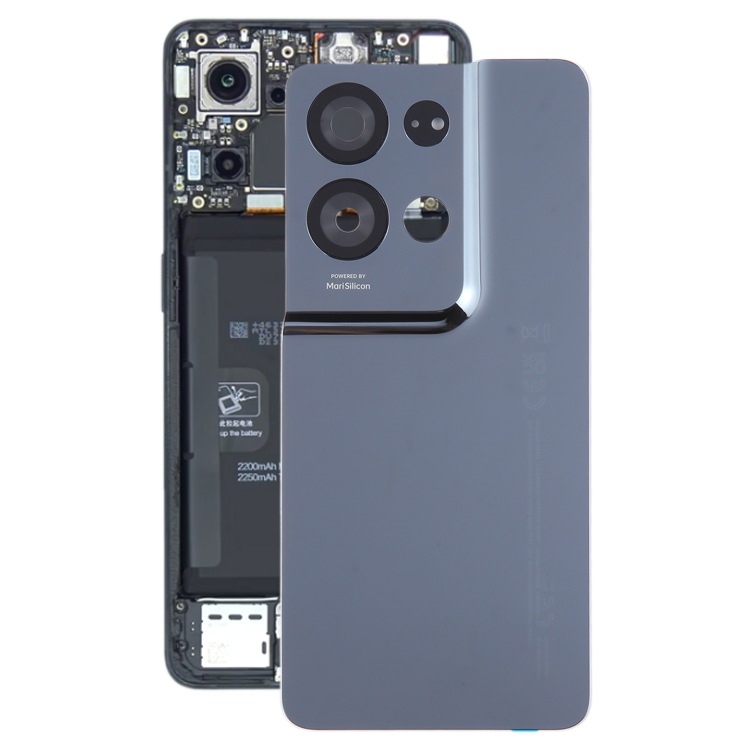 Originale Akku-rückabdeckung Mit Kameraumrandung Für Oppo Reno8 Pro 5g (farbe: Schwarz)