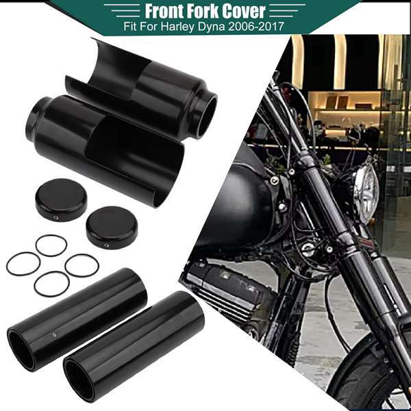 Passend Für Harley-davidson Dyna 2007-2017, Modifizierte Vordergabel-stoßdämpferhülsen, Schwarze Dekorative Vorderstoßdämpferabdeckung Zum Schutz Vor Staub.