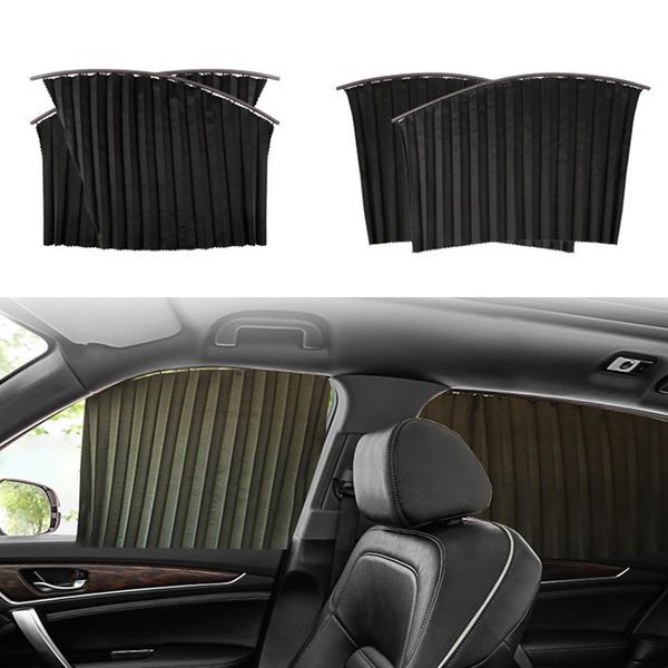 Schwarzes Material: Sonnenschutz Für Autos Aus Polyesterfaser, Magnetischer Schienenvorhang Für Autofenster, Sonnenschutz.