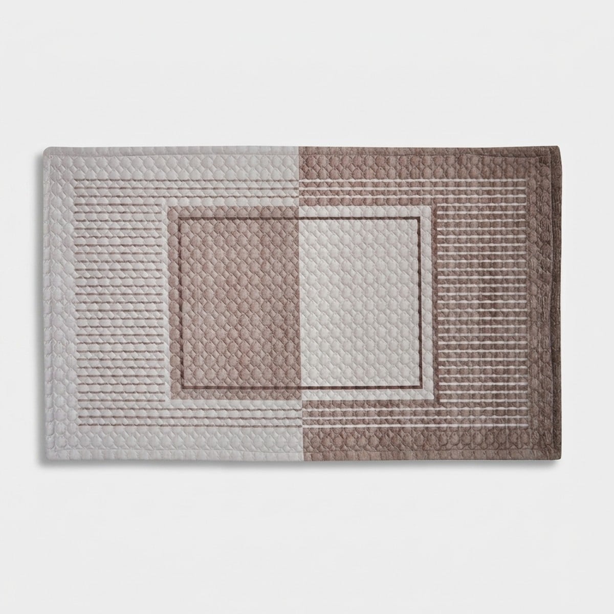 Rutschfester, Gesteppter Badezimmerteppich Aus Samt 60 X 110 Lario - Beige