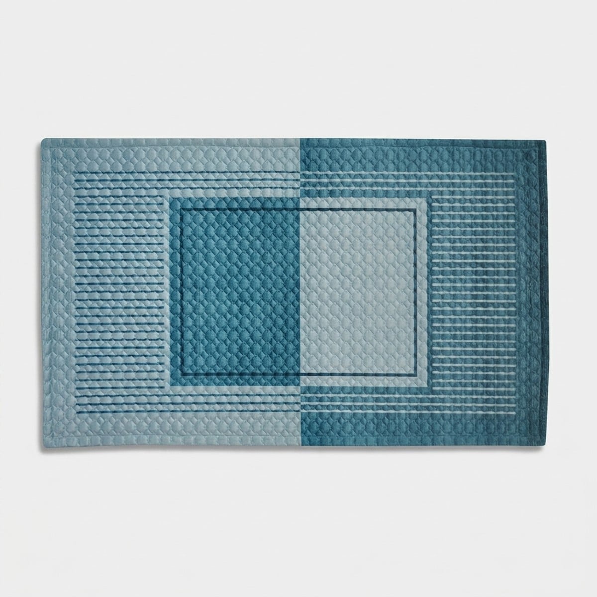 Rutschfester, Gesteppter Badezimmerteppich Aus Samt 60 X 110 Lario - Blau