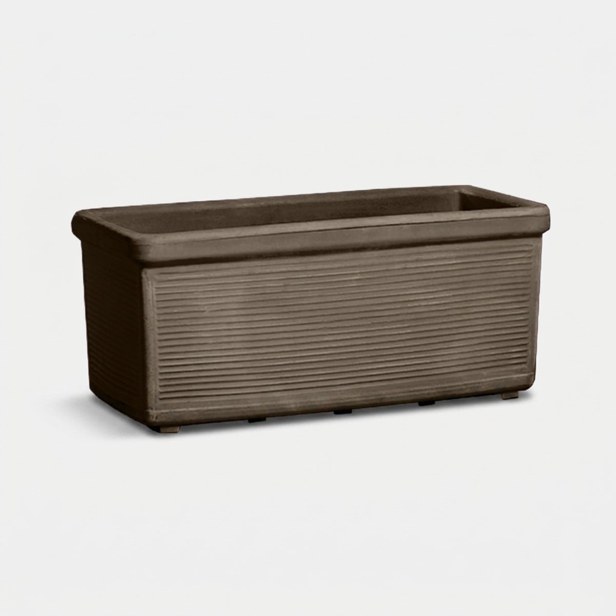 Rechteckiger Outdoor-pflanzkübel Aus Polyethylen Millerighe - Braun